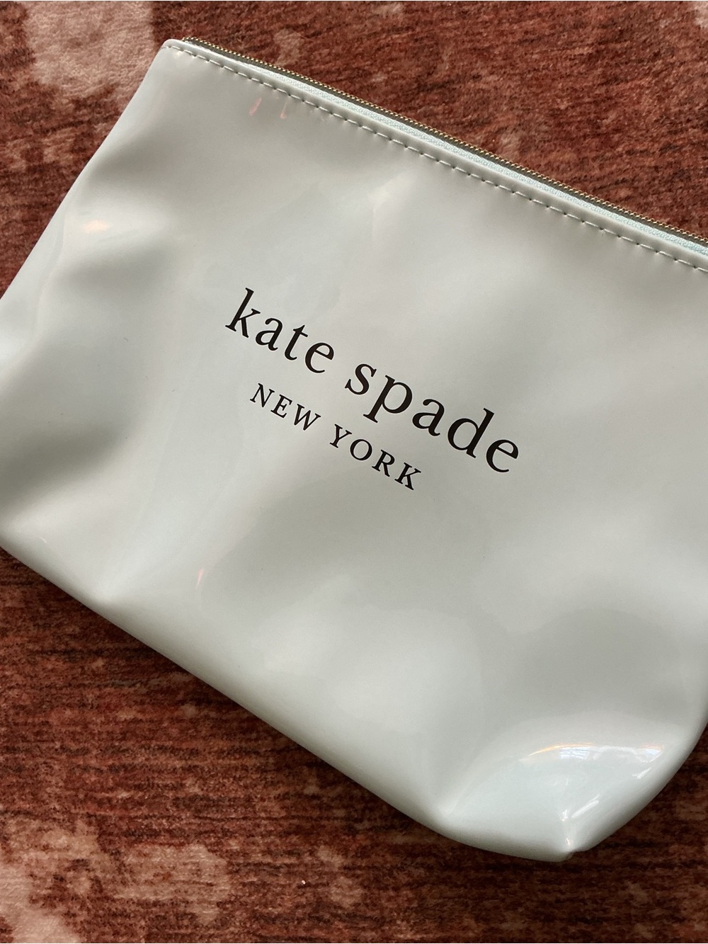 kate spade ♠️ baby blue Patent Logo Zip Pouch